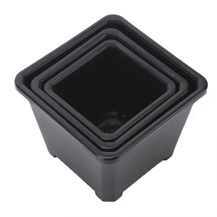 Wholesale Black Square Nursery Garden Succulent pots for Indoor Room Bonsai Planting mini flower pot supplies various style pots option