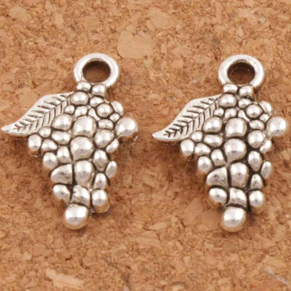 Üzüm Meyve Charms Kolye 200 adet / grup 18x12.8mm Antik Gümüş Takı DIY L363 Takı Bulguları Bileşenleri