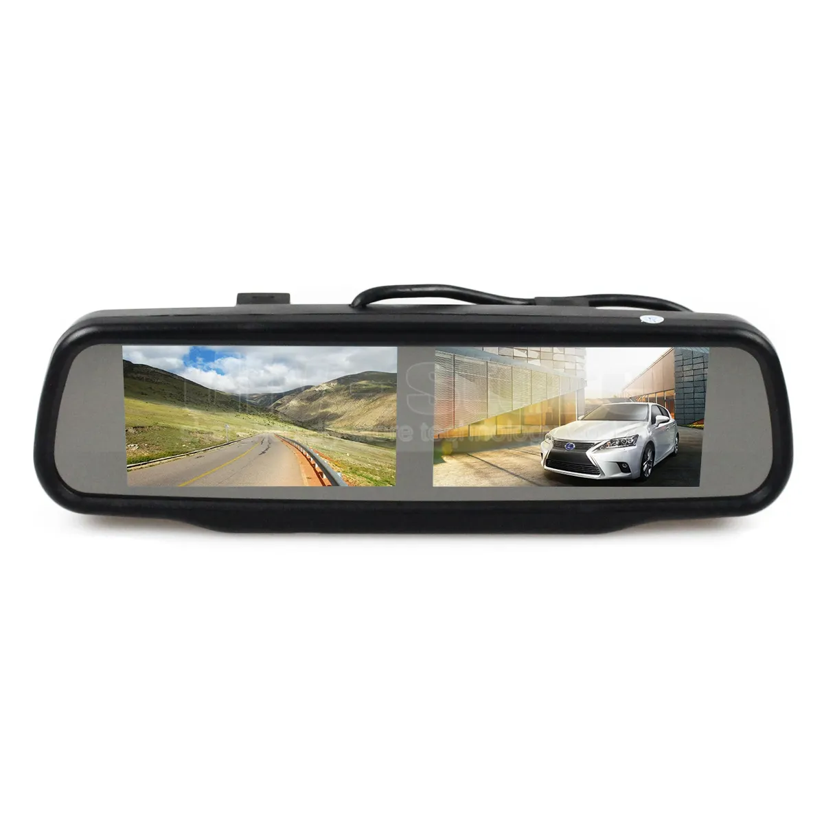 Двойной монитор зеркала автомобиля монитора вида сзади 4,3 дюймов для Dvd видео-плеер обращая резервную камеру автомобиля