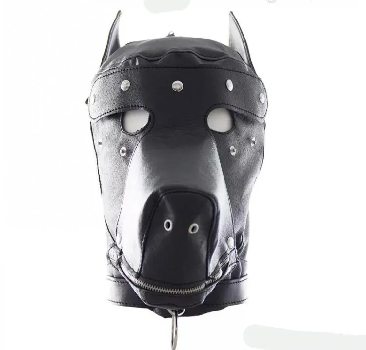 Sex fetisch roll play hund slave head hoods bondage helt slutna roliga huvudbonader masker sexiga bdsm spel par7037134