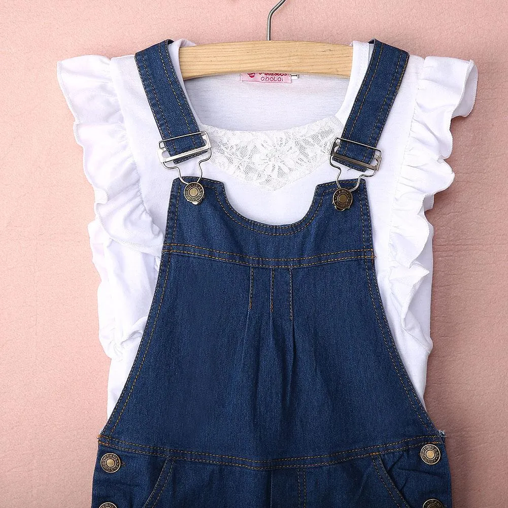 Baby Girl Clothing Set 2st Vest Tops Shirtjeans Pants Boutique Kids Clothes Toddler Outfit Spädbarnsdräkt3054527