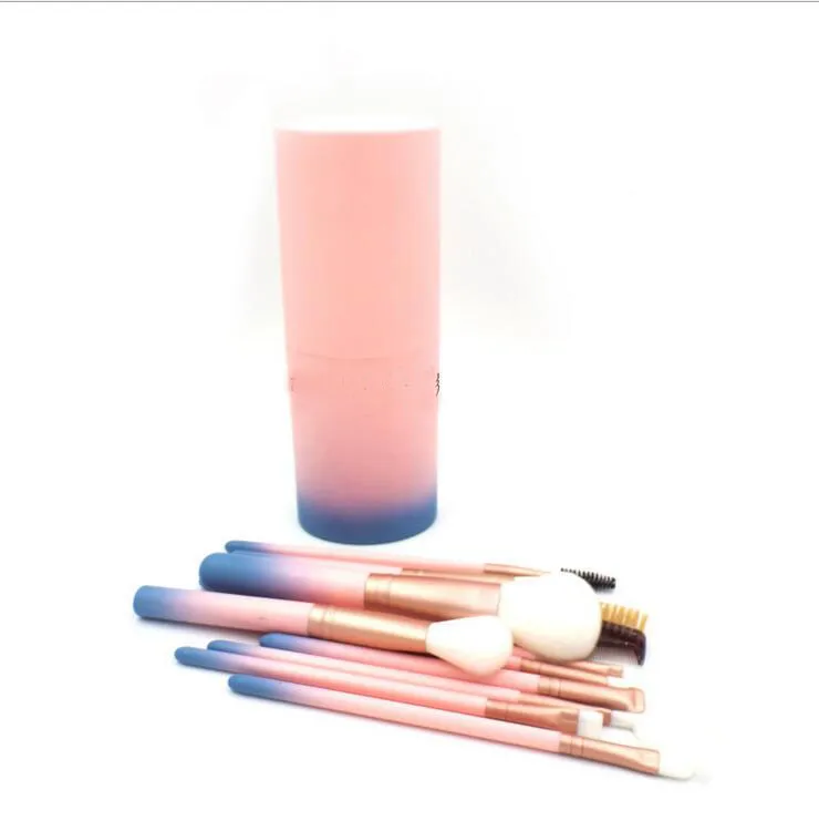 Makeup Brush Pro gradient Eye shadow brushes with Brush bucket Multi function BB Cream Brusher Eyeline Cosmetic tool