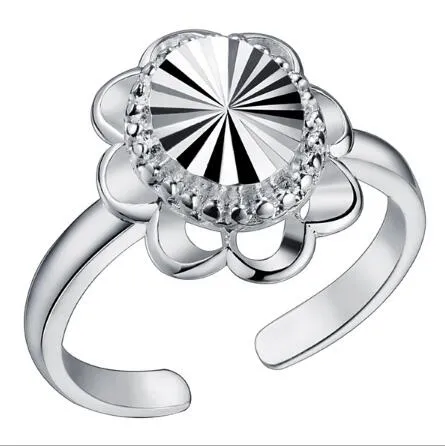 2018 nouvelle bague en argent sterling 925 plaquée à la mode peut être ajustée bague d'ouverture amour coeur fleur arc anneaux mélange 12 style 12 pièces