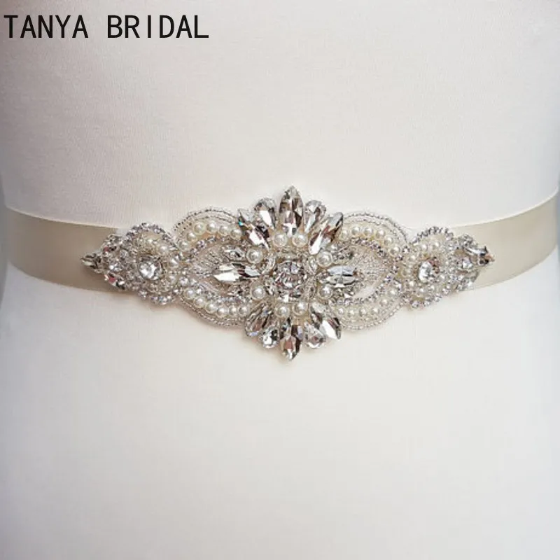 Cintura abito da sposa Cintura in vetro con strass di cristallo Perle Accessorio da sposa fatto a mano Cintura Cintura Shinny Cintura da sposa XQ35236432