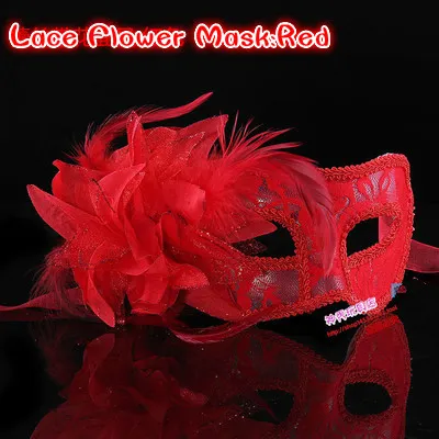 35g Halloween / Party / Show / Dance Party Full Face Lace Feather Flower Mask Eye Masks Festliga parti leveranser