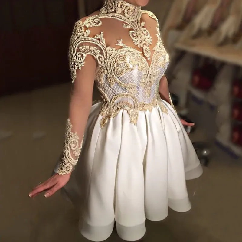 white christmas dresses Cute Tulle Long Sleeves Short Homecoming Dresses PH361 main image 1
