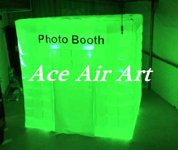 Inflatable Photo Booth Photograph Cube Tent For Party Or Wedding And Advertising With LED Lights