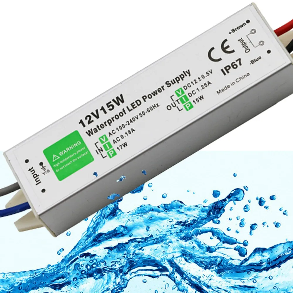 LED Driver Transformer 10W 15W 20W 25W 30W 45W 60W 80W AC 100 240V DC12V  IP67 Waterproof LED Power Supply Driver For LED Light From Zq0713, $7.63