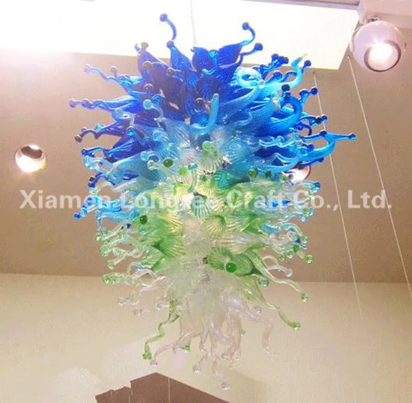 Offre spéciale Led lustre éclairage moderne soufflé à la main en verre pendentif lumières Style haut plafond verre suspendu lustre