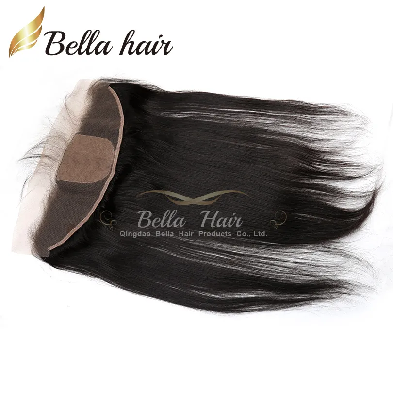 13x4 Base de seda Cierre frontal Brasil Piezas de cabello liso Brasileño Cabello humano Invisible Parte 4x4 Durable 3 capas 1020 pulgadas Bellah8280454