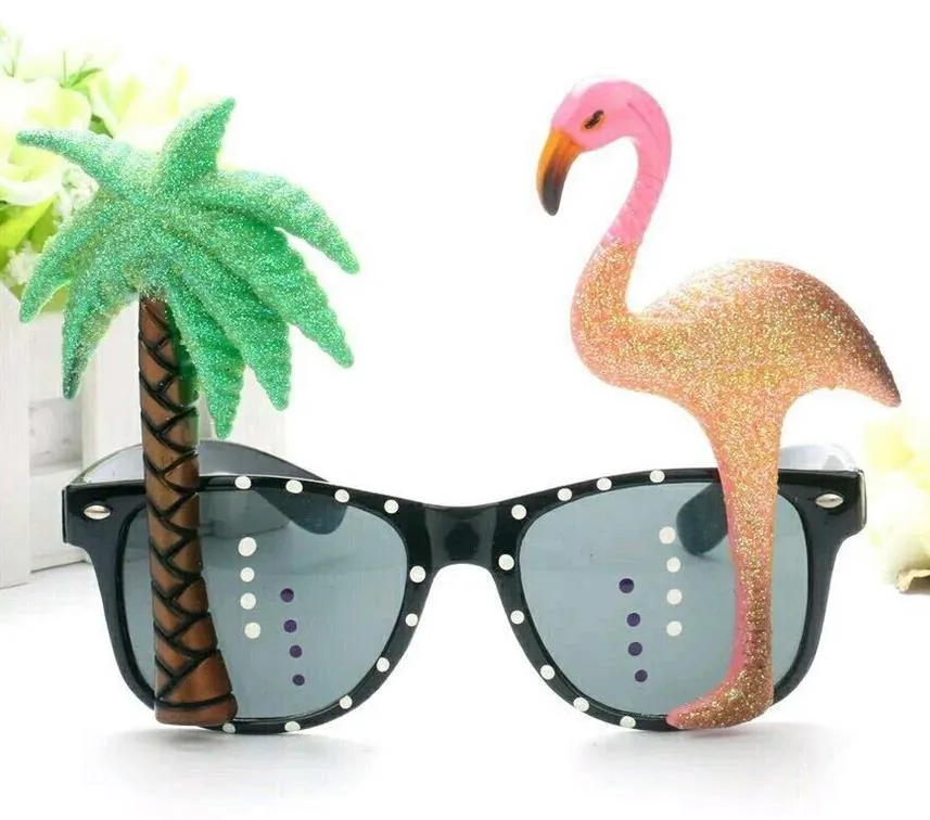 COCKTAIL Hawaiiaanse Flamingo Papegaai Bril Zonnebril Tropisch Strand BBQ Fancy Dress Hen Stage Party Props Nieuwigheid hete Zomervakantie brillen