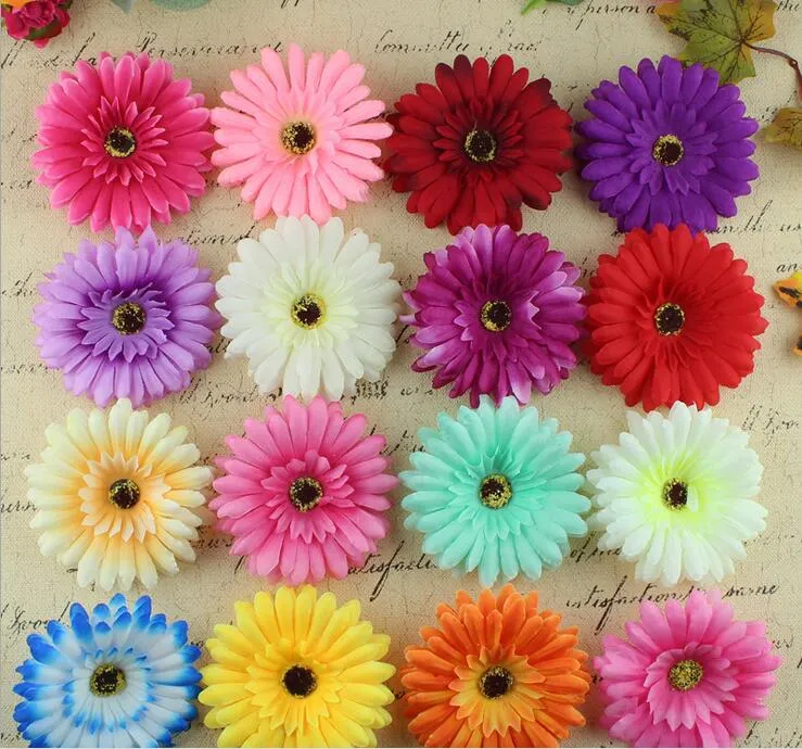 Artificial Chrysanthemum Silk Flower Heads dia 10cm High quality Multicolor artificial Wedding flower/Daisy flower Bouquet SF0709