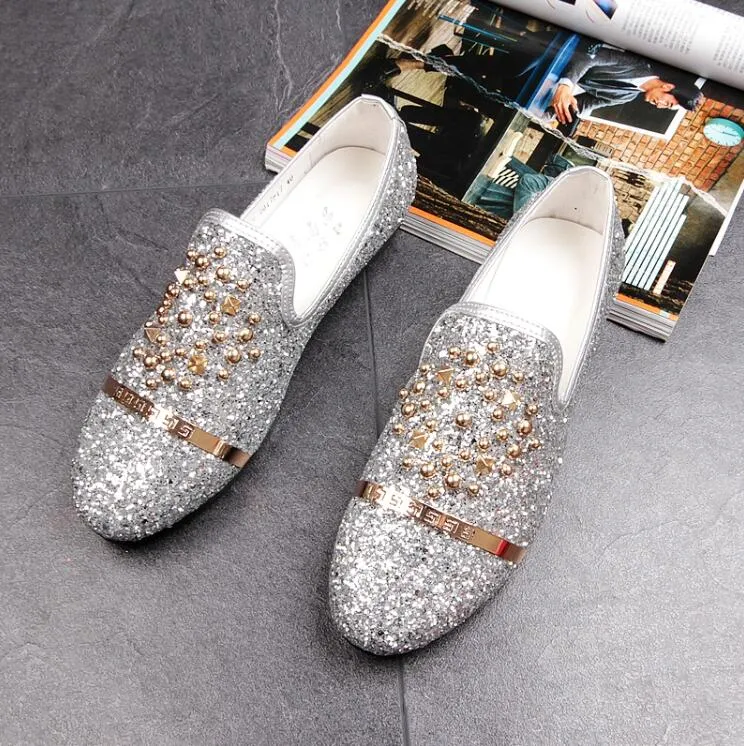Silver prom shoes for men store