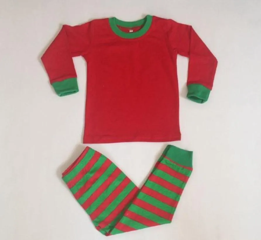 retial sale babykleding tiener kind jongens meisjes kerst familie pyjama rood groen pjs baby gestreepte pyjama