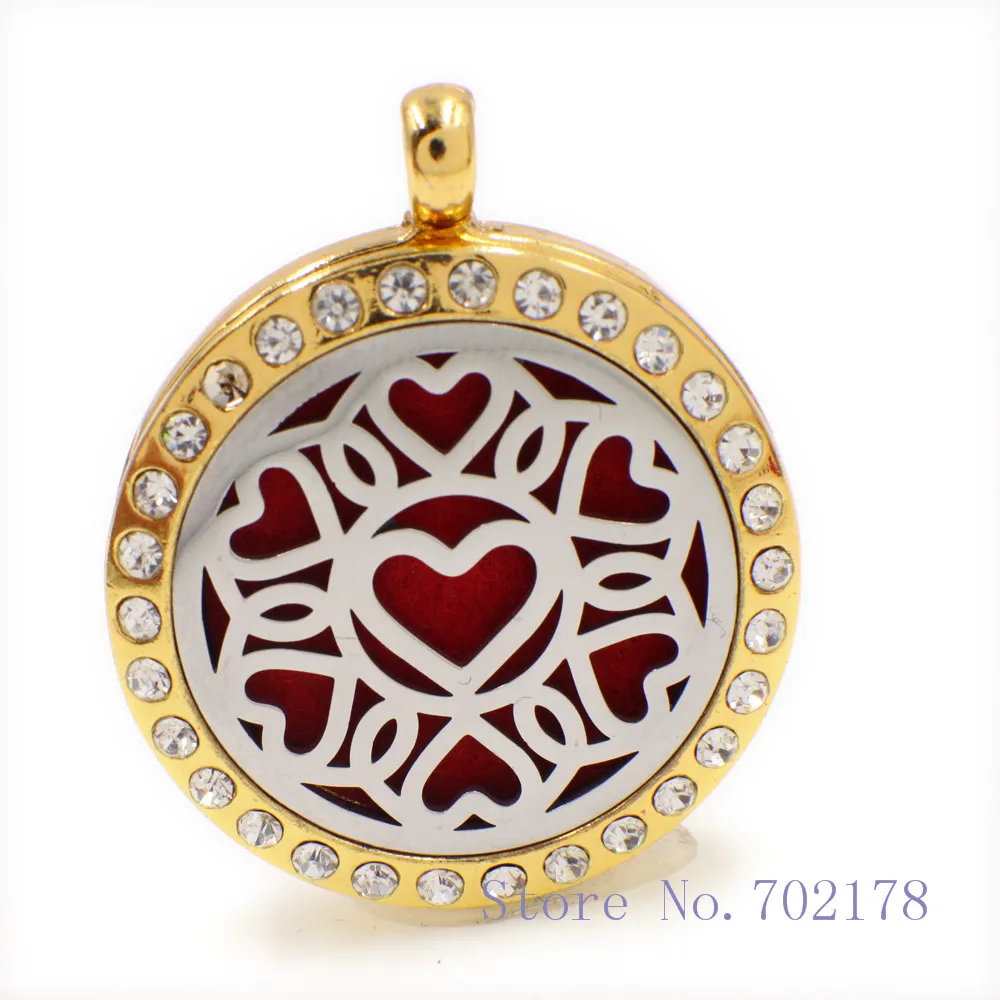 Hollow heart Magnetic Perfume Aromatherapy essential oil Diffuser Locket XX60 Hollow locket pendant with chain & Felt Pad randomly freely