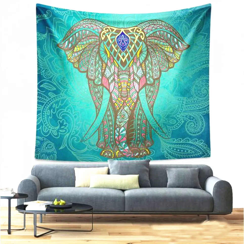 Mandala bohemian elefante ara ad arazzo muro sospeso per parete psichedelica arte dormitorio brodo spiaggia lancia aratti da parete indiana