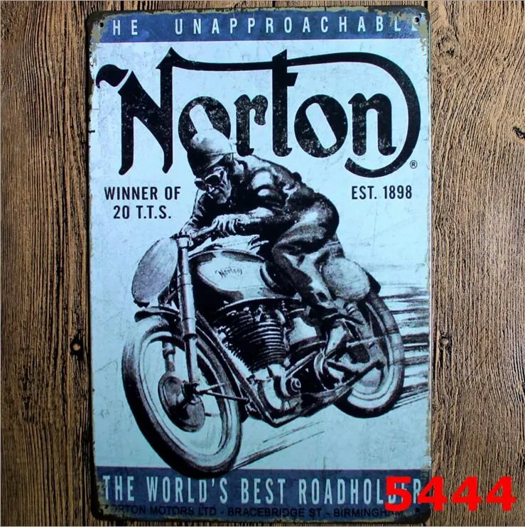 Wakacje Dekoracji Motocykl Vintage Craft Tin Sign Retro Metal Malarstwo Antyczne Żelazne Plakat Bar Pub znaki Wall Art Naklejki