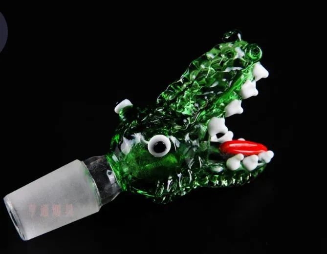 A-44mini Glasskålar 14mm 18mm Joint Size Man Skalle Alien Face Form Glass Bowls Smoking Bowls Adapter för glasvatten Bongs Mix Color Sal