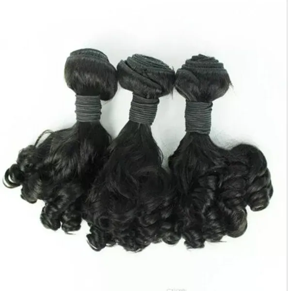 aunty funmi hair unprocessed brazilian bouncy curls human hair extension 3pc lot for african women fast