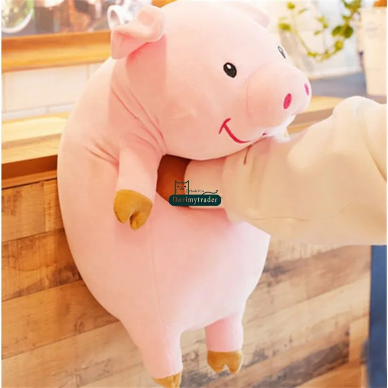 Dorimytrader Kawaii Big Soft Piggy Plush Toys Lovely Stuffed Animal Pig Pillow Doll for Children Gift Xmas Present 35inch 90cm DY61338