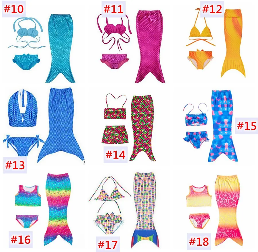 Ragazze Mermaid Tail Bikini Suit Bambini Ins Pinze da bagno Costume da bagno Costume da bagno Costume da bagno Costume da bagno Costume da bagno 30Designs Scegli Free FedEx Ups Ship