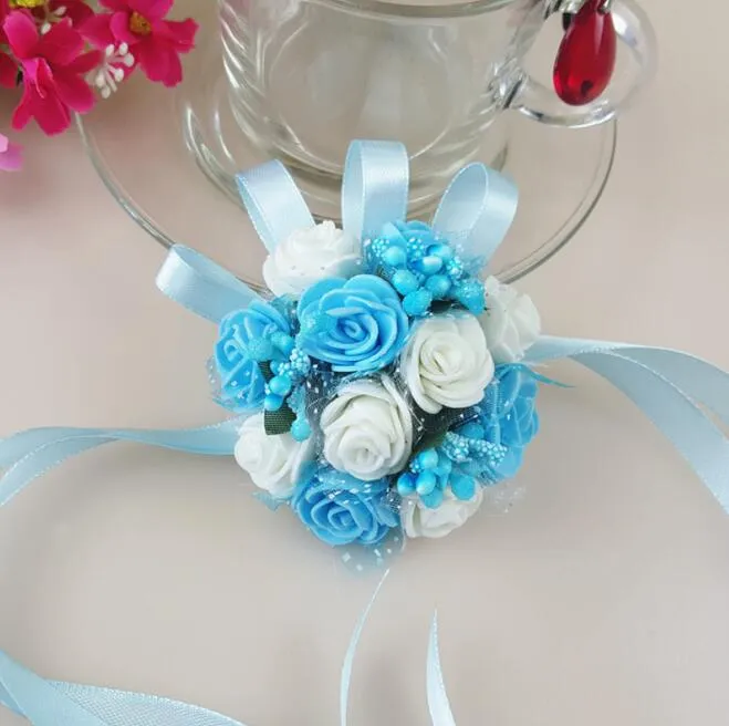 Fleur de poignet créative pour sœurs de demoiselle d'honneur, fleurs à main artificielles pour mariée, fleur de décoration de mariage