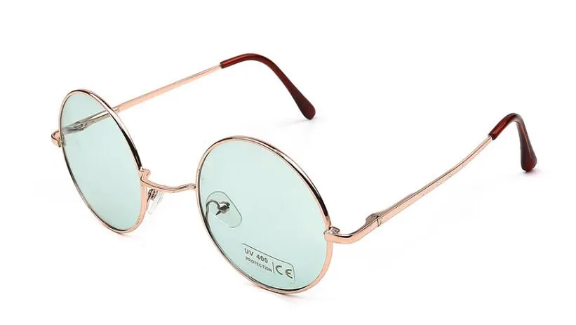 العلامة التجارية الجديدة مصمم كلاسيكي جولة نظارات الرجال النساء خمر حلوى لون نظارات الشمس / الحرة الشحن
