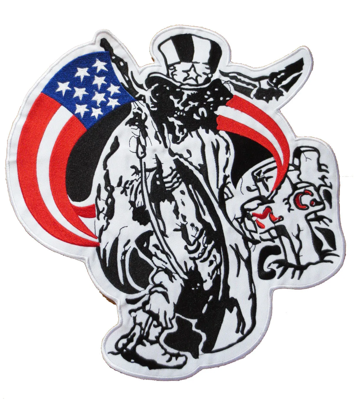 Huge Size 12'' inches large Embroidery Patches USA Hat flags for Jacket Back Hot Sale Free Shipping