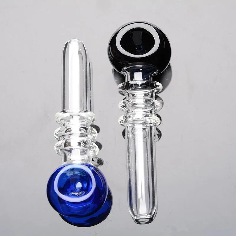 Mais novo Prova Colorida punho Transparente Colher Bubbler Mini lidar com tubos de Vidro tubo de água De Vidro De Fumar Bongos