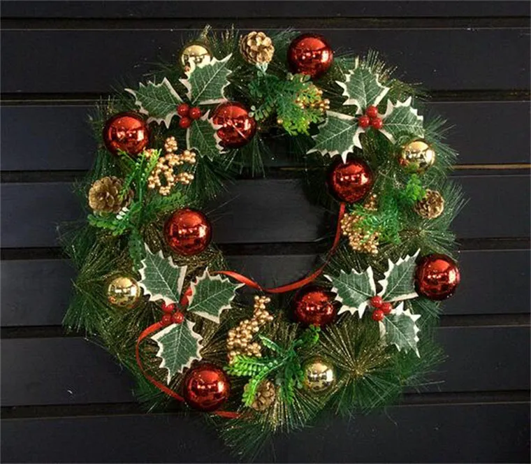 Krans Voor Vakantie Decoraties 50 cm Pine Naalden Garland Hangingen Golddecoration Ring Christmas Gift