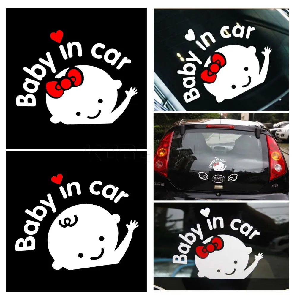 Vente chaude Car-Styling Cartoon Autocollants De Voiture Vinyle Decal Bébé à Bord "Bébé dans la voiture" Fenêtre Pare-Brise Arrière Mignon Autocollant De Voiture