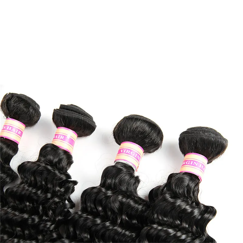 Mink Brazilian Deep Wave Virgin Human Hair Bundles Unprocessed Weave Mongolian Indian Peruvian Malaysian Deep Wave Hair Extensions7360540