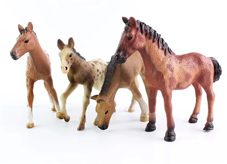 4 estilo figura caballo sólida pvc juguetes Mini imitación de animales juguetes modelo 4.5-12cm para regalos del día de hildren