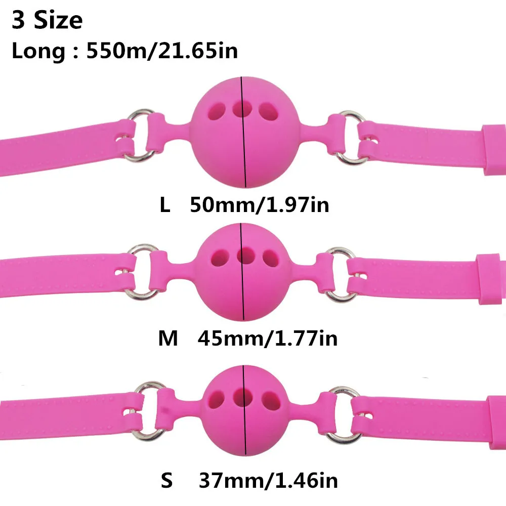 3 Size Full Silicone Open Mouth Ball Gag in Adult Game Bondage Restraints Sex Products BDSM Erotic Toy Couple Sex Toys-1