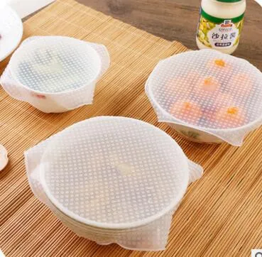 Multifunctional Food Fresh Keeping Saran Wrap Kitchen Tools Reusable Silicone Food Wraps Seal Vacuum Cover