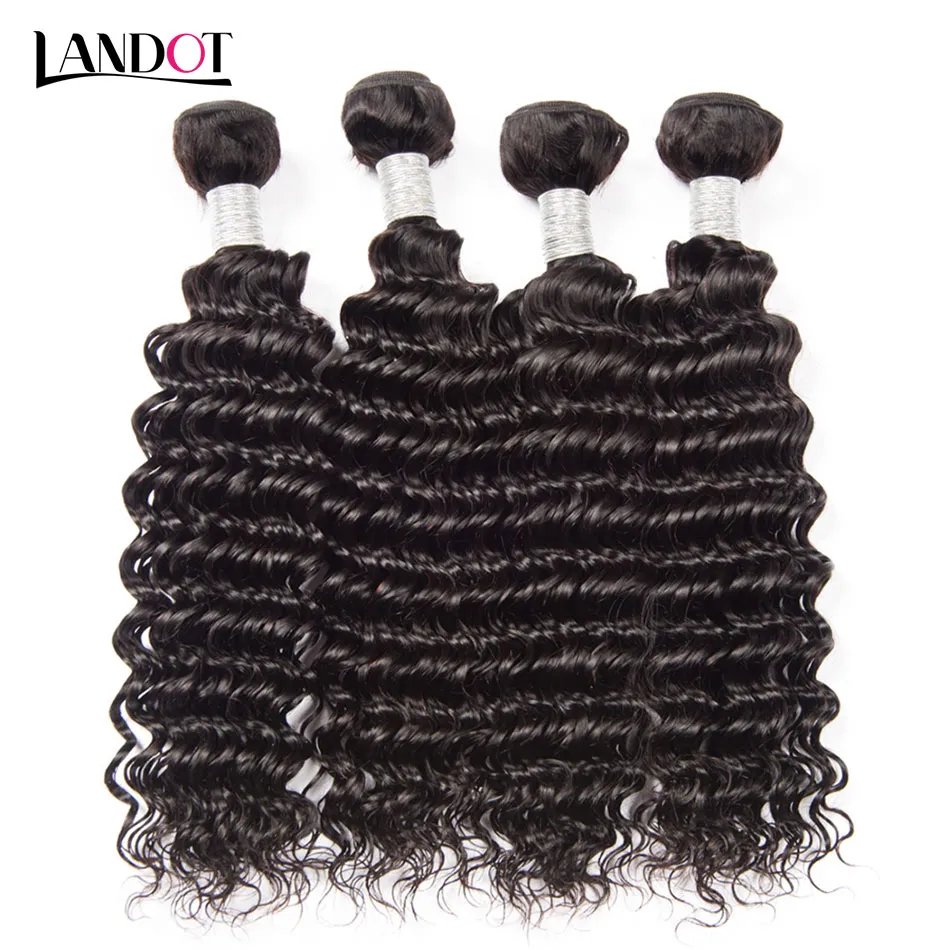 Grade 8A Brazilian Deep Wave Curly Virgin Human Hair Weaves Bundles Peruvian Malaysian Indian Cambodian Mongolian Mink Remy Hair Extensions