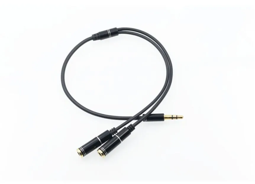 3.5mm Zestaw słuchawkowy Mikrofon Para Audio Kabel Jakość Męski do 2 Kobiet Aux Rozszerzenie Splitter Cabo Dla Mic Słuchawki Telefon PC Sznur