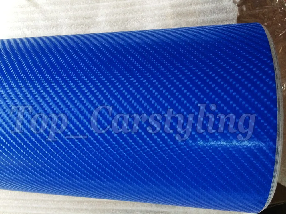 Blue 4D Carbon Fibre VINYL WRAP STICKER Air BUBBLE FREE CAR BIKE / Air release Car / Boat / table Covering 1.52x30m/Roll 5x98ft