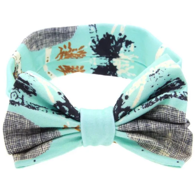 6 couleurs nouveau bébé filles bandeau Bowknot Plaid points floraux bandeau enfants chapeaux bébés photographie accessoires bandes de cheveux enfants accessoire de cheveux