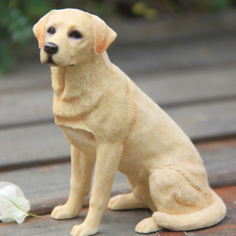 Estatueta de cachorro labrador retriever artesanato esculpido à mão estátua de resina arte animal decoração de casa enfeites presentes para crianças