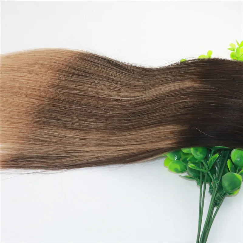 8A 120gram كليب في الشعر الإنسان ملحقات Balayage بني داكن يبرز البرازيلي الإنسان ريمي الشعر العذراء