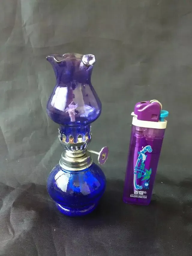 Accessoires de bongs en verre de lampe à alcool de couleur, tuyaux en verre de brûleur à mazout uniques, conduites d'eau, conduites d'huile en verre, plates-formes d'huile fumant avec compte-gouttes