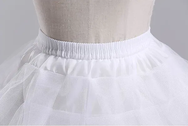 2017 Dzieci Petticoats Akcesoria Ślubne 3 Warstwy Hoopless Short Crinoline Biały Kwiat Girl Dress Kid Princess Underskirt