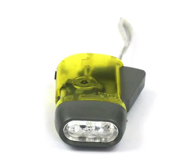 Nowy Dynamo Protable 3 LED Up Laska Light Light Ręczne prasowanie korby nr Camping Fast DHL 1590441