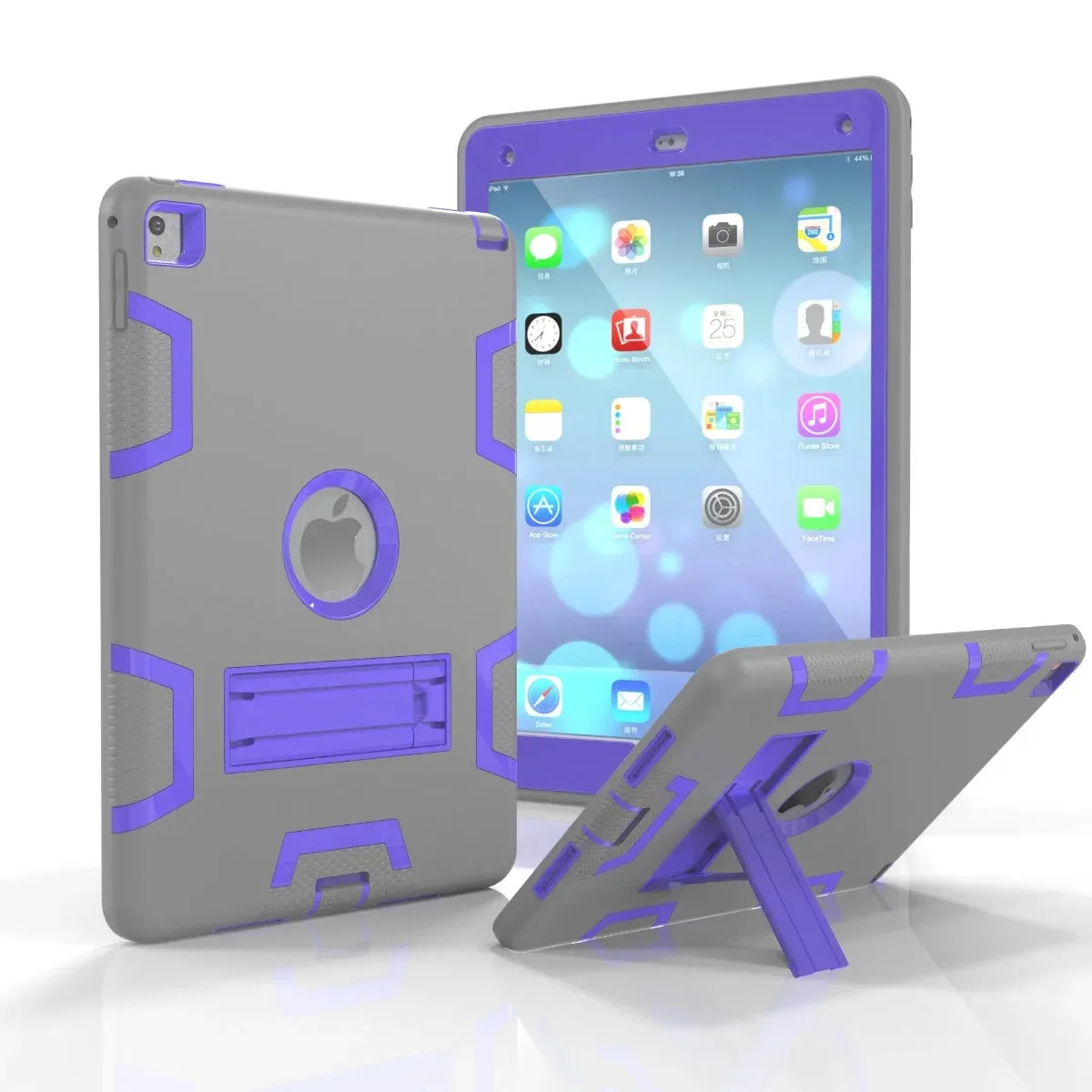 En Typ Heavy Duty Shocksäker Kickstand Hybrid Robot Case Cover för iPad Pro 9.7 Pro 10.5 iPad 2 3 4 Luft 1 Luft 2 30st / 