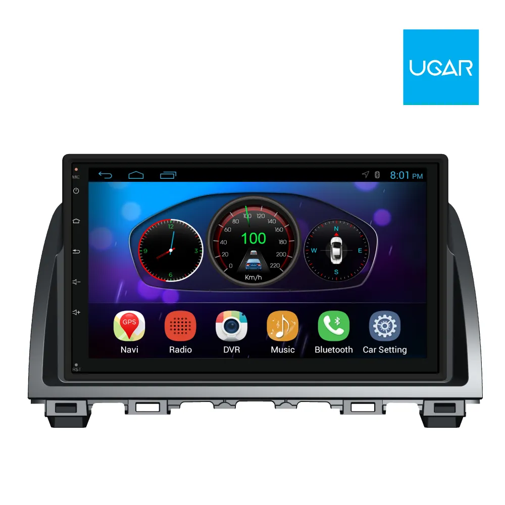 9 tum Mazda 6 Atenza 2014-2015 Quad Core 1024 * 600 Android Bil GPS-navigering och multimediaspelare radio wifi