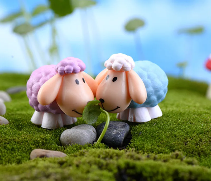 8st Cartoon Sheep Terrarium Miniatyres Fairy Garden Flower Pot Statue Bonsai Harts Craft Gnome Zakka Dollhouse Home Accessories6015232