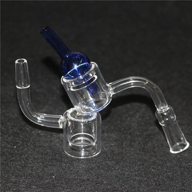 Smoking Set of Thermal Quartz Banger Nail with double bucket, matched real quartzs carb cap,10mm/14mm/19mm male/female quart nails