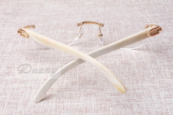 selling highquality luxury round frame 8100903 natural white horns glasses fashion personalized leisure glasses size5418149957305