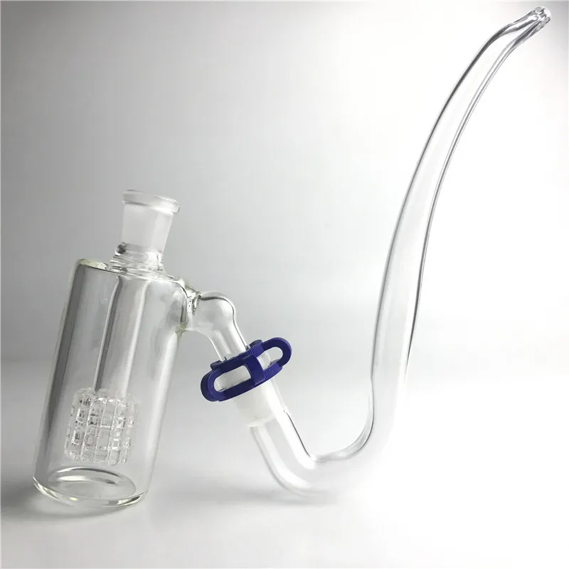 DIY Smoking Glass Bong Ash Catchers 14mm 14.4mm with Glass Straw Tube J-Hook Adapter Plastic Keck Clips for Water Pipes